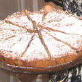 Песочный пирог, украшенный сахарной пудрой, для наших девочек. 8 марта 2009 г.