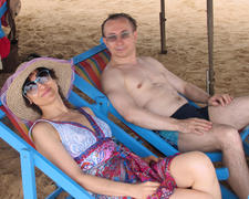 Мы с Юрой на Джомтьеньском пляже в Паттайе